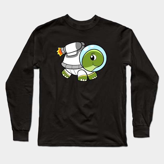 Space Turtle Long Sleeve T-Shirt by WildSloths